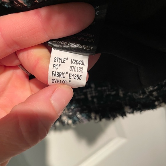 Rachel Zoe Tweed Green Tartan Plaid Blazer, Size M - Picture 6 of 8